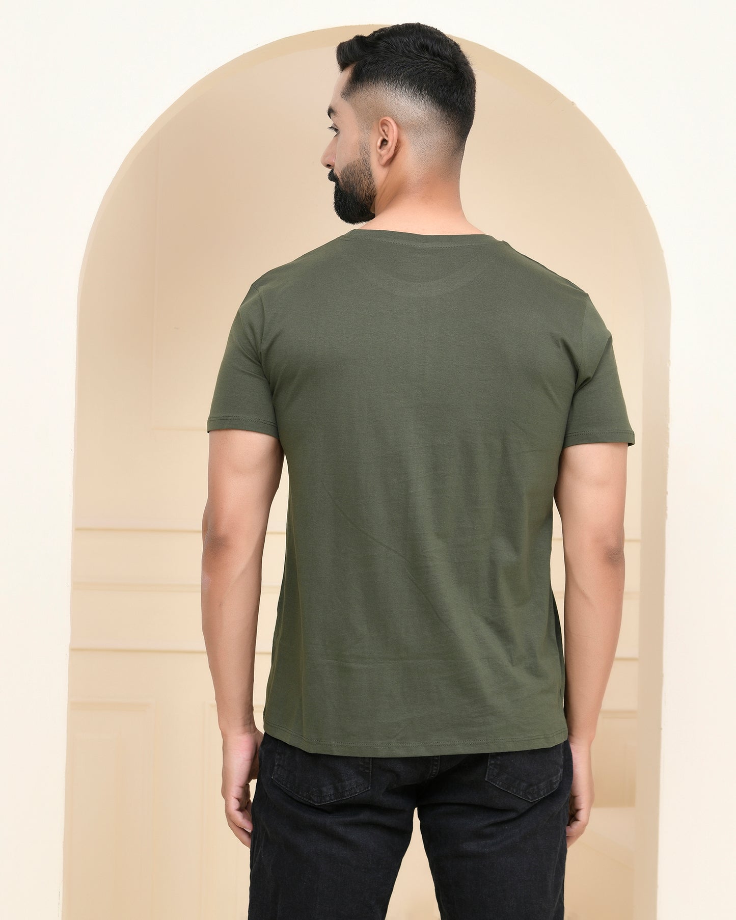 Olive Green Plain T-Shirt