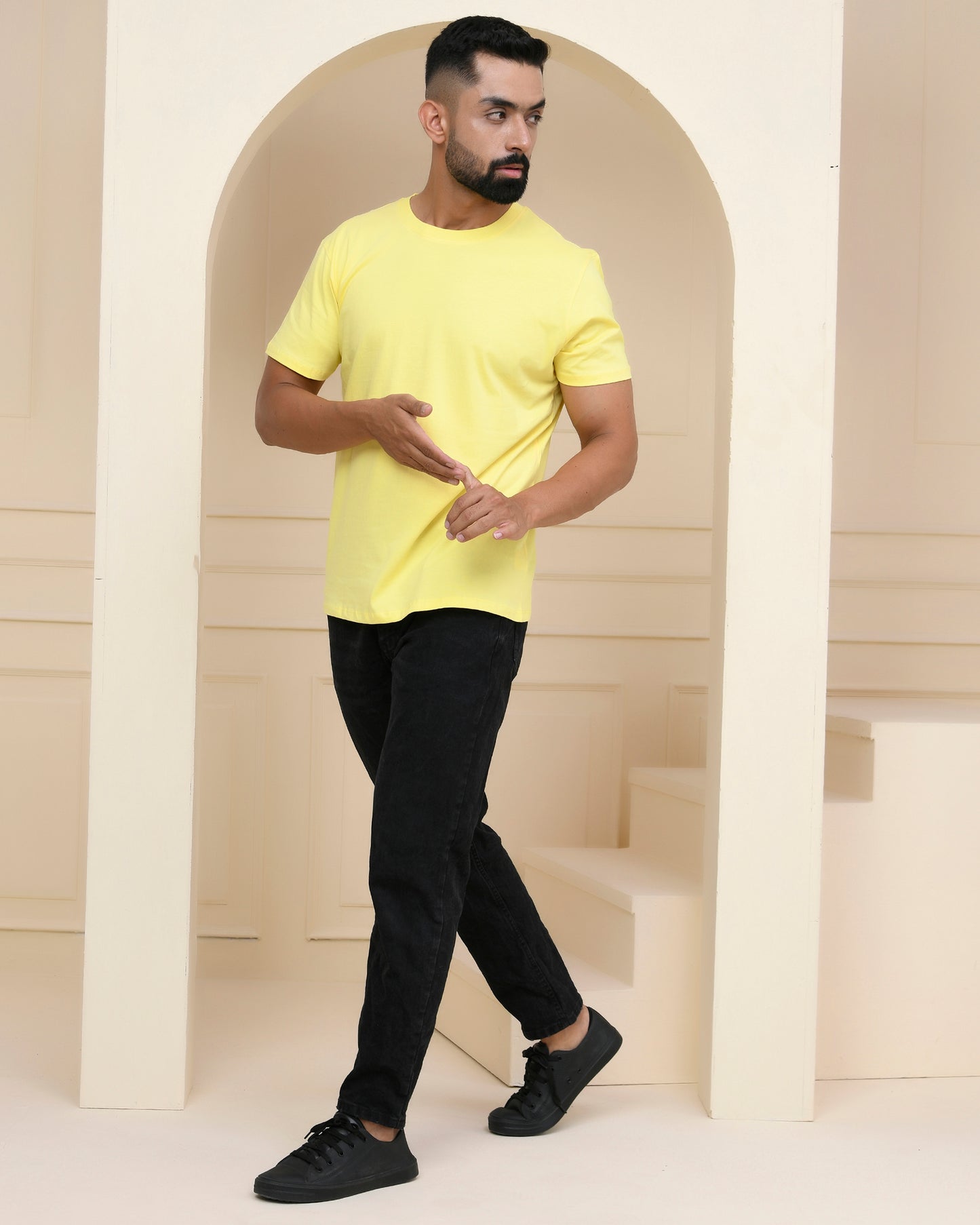 Pale Yellow Plain T-Shirt