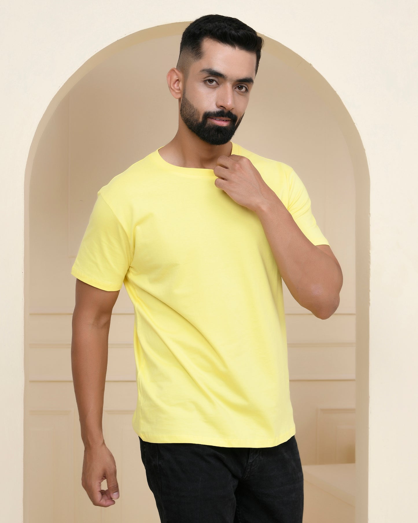 Pale Yellow Plain T-Shirt