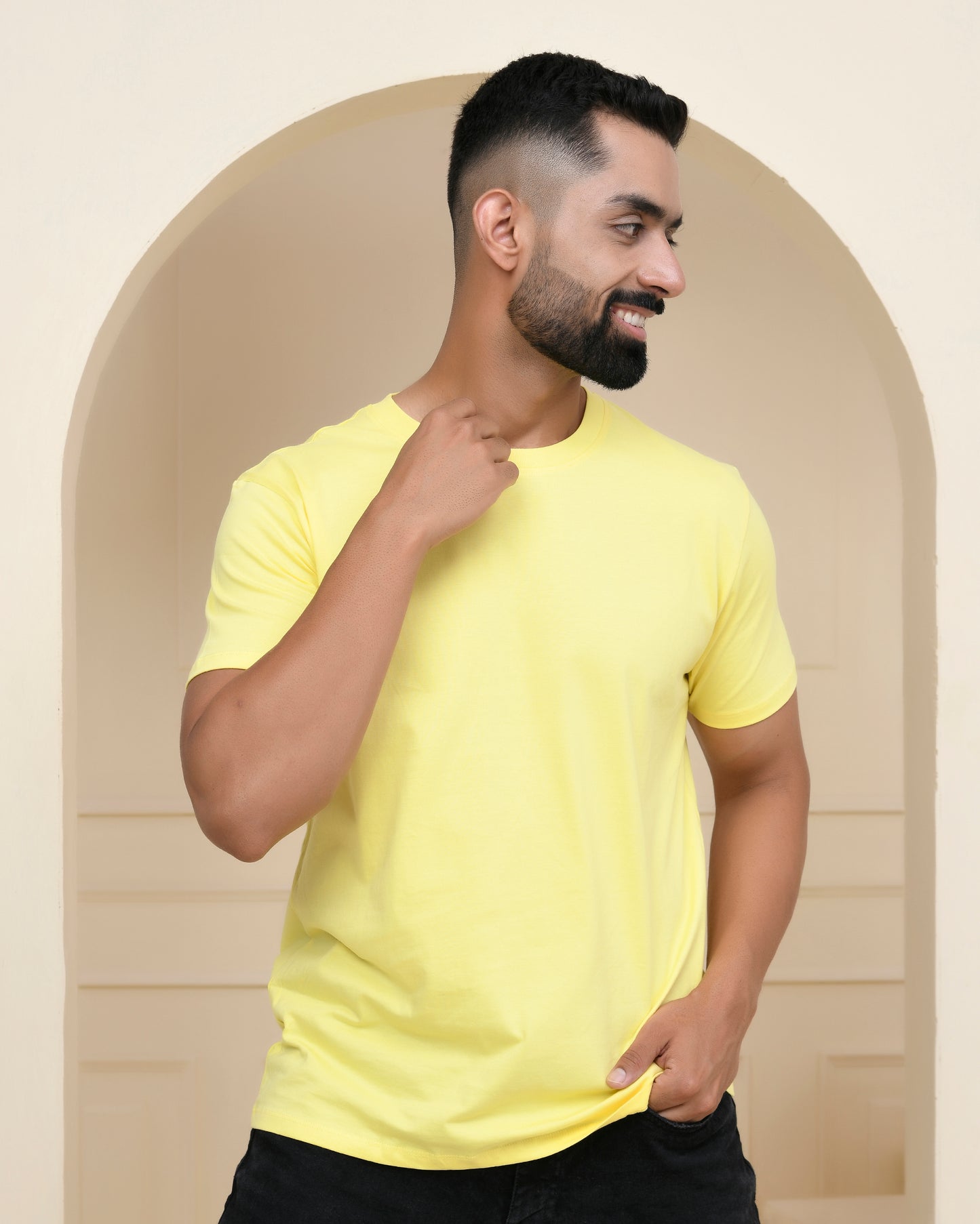 Pale Yellow Plain T-Shirt