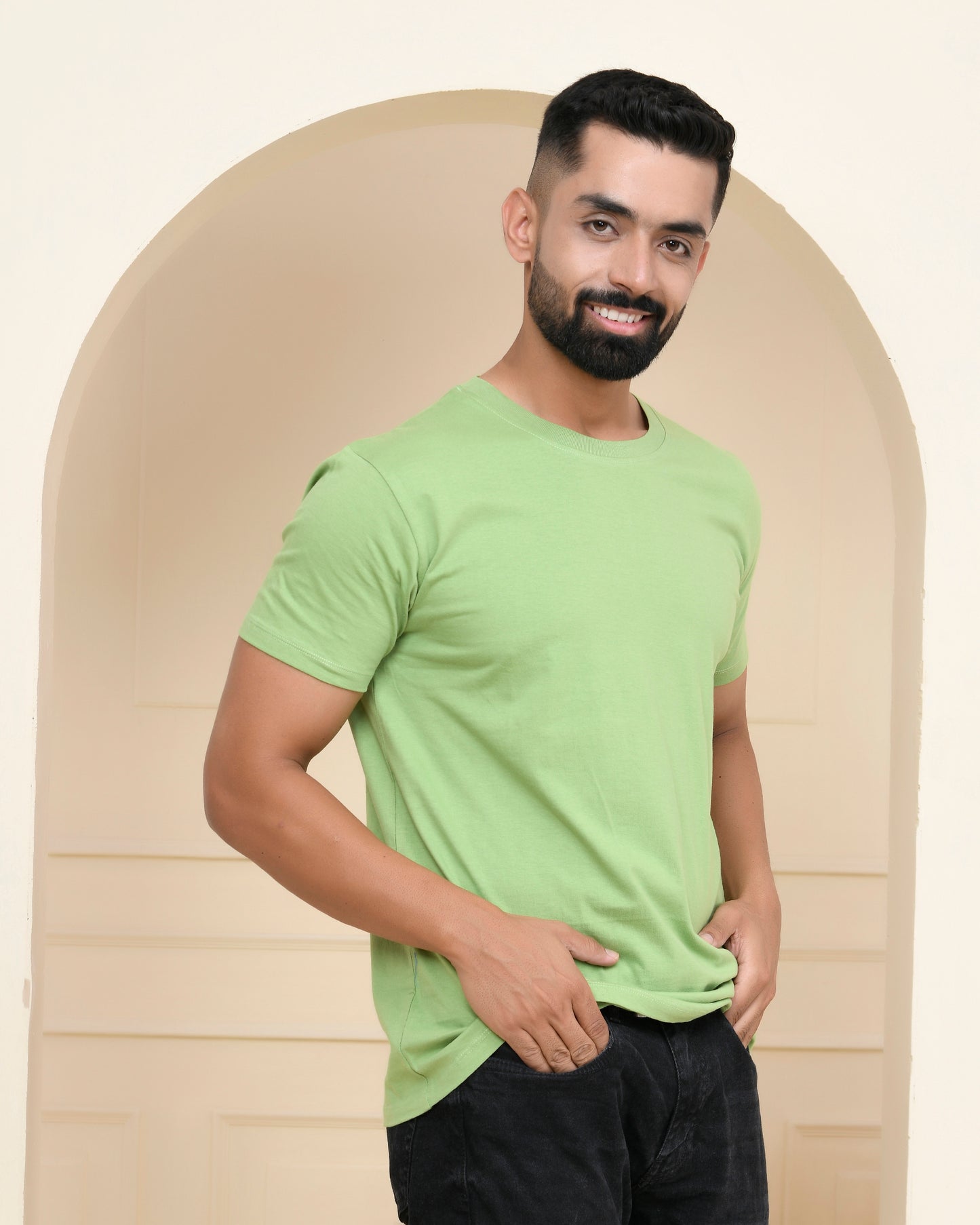 Kiwi Green Plain T-Shirt