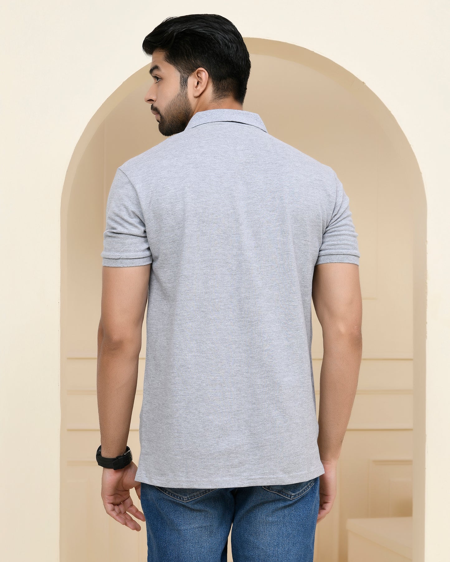 Grey Heather Polo T-Shirt