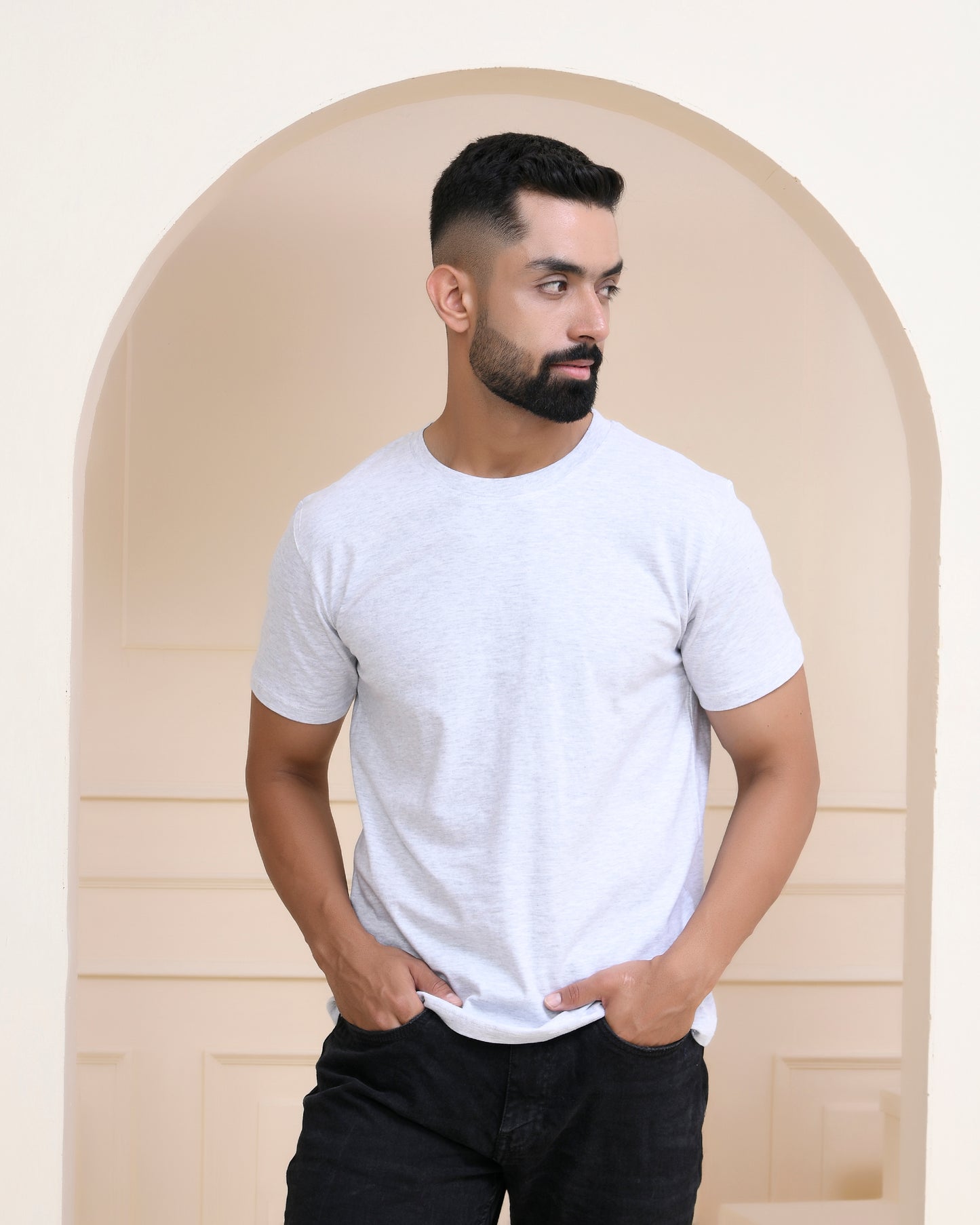 White Heather Plain T-Shirt