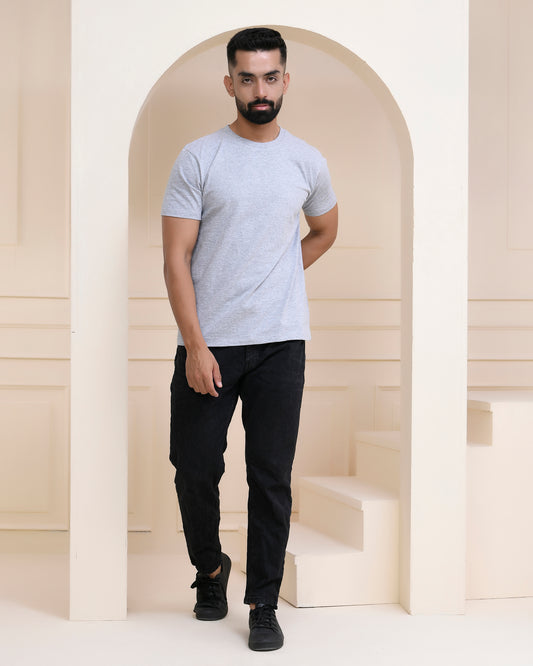 Grey Heather Plain T-Shirt