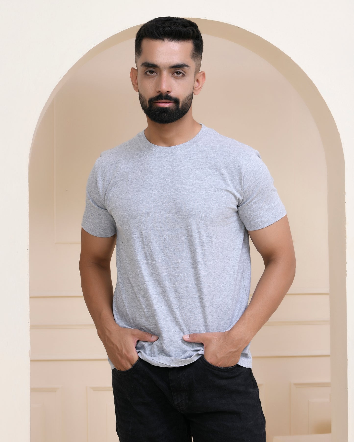 Grey Heather Plain T-Shirt