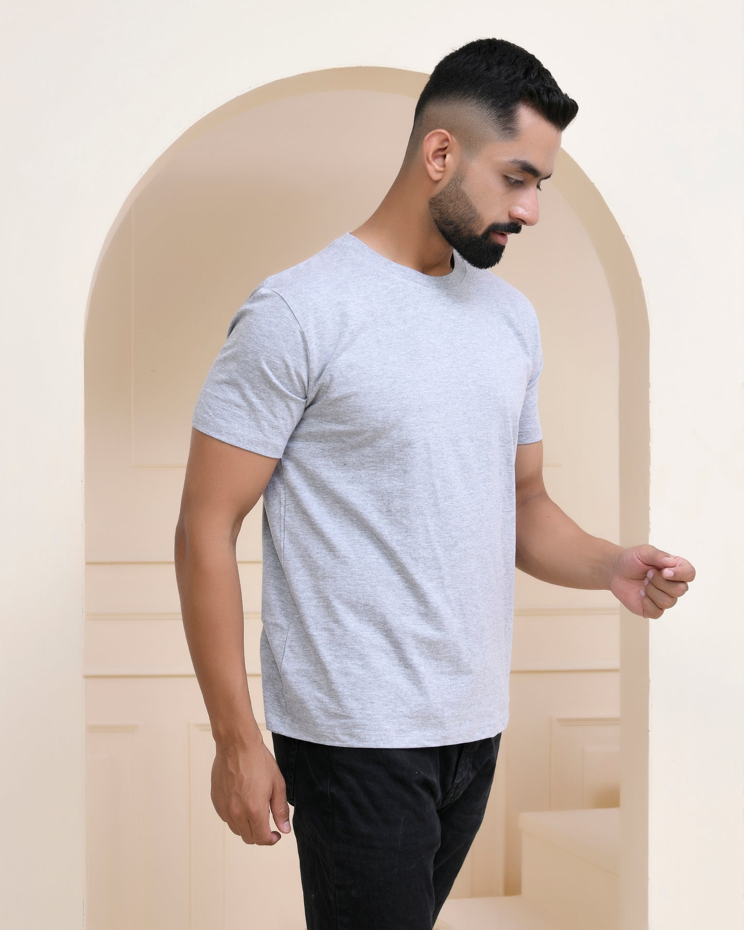 Grey Heather Plain T-Shirt