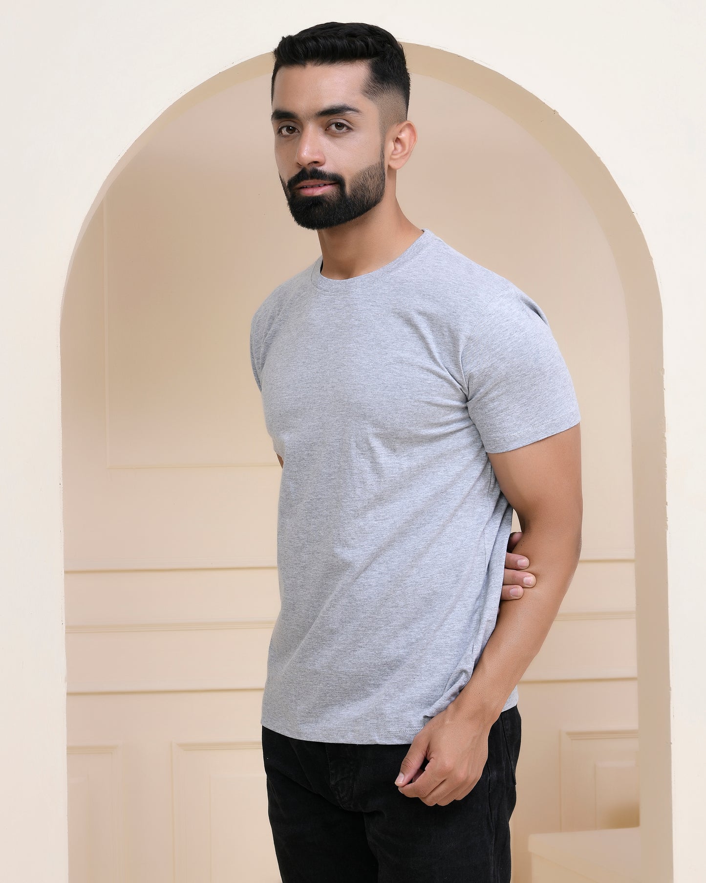 Grey Heather Plain T-Shirt