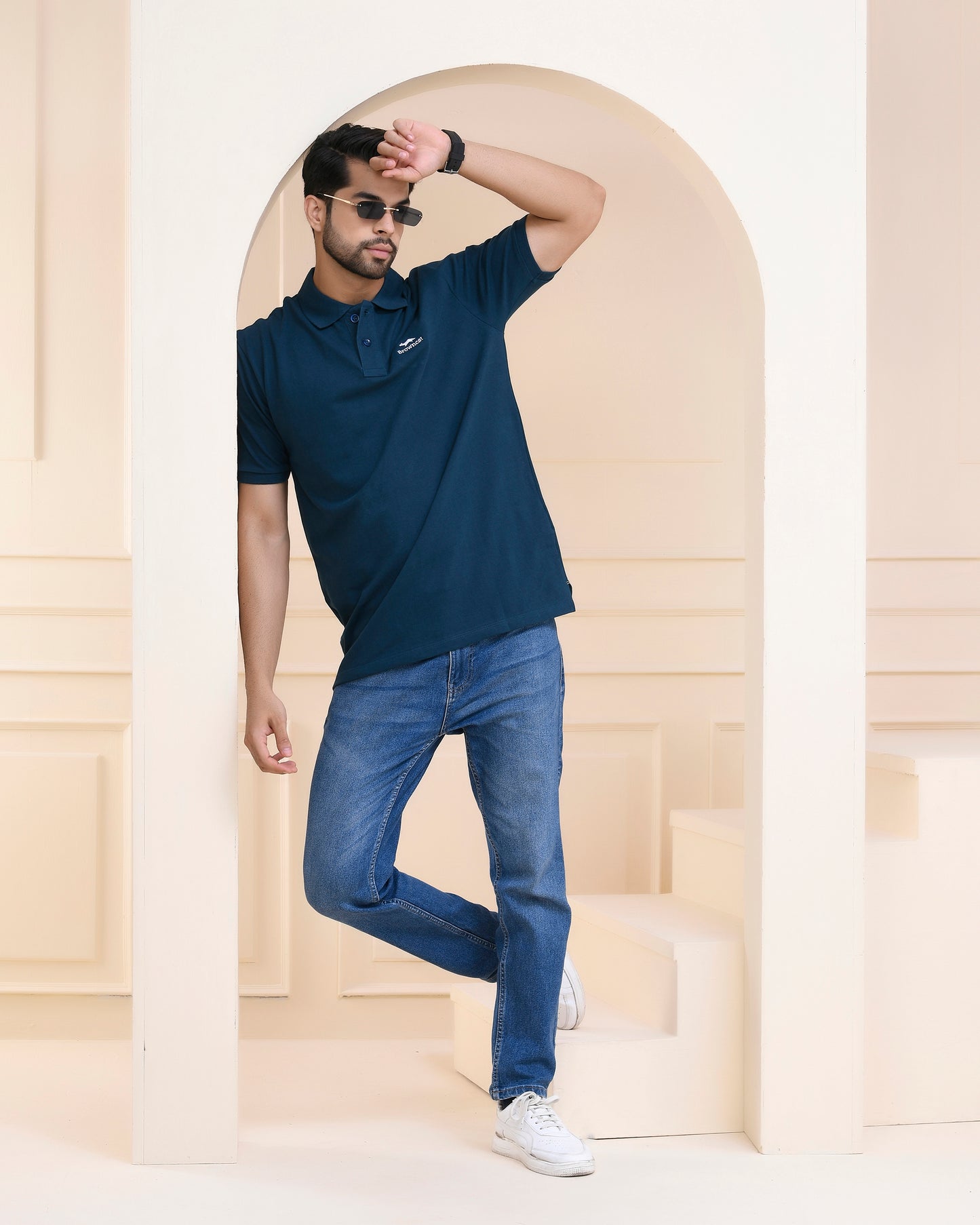 Petrol Blue Polo T-shirt