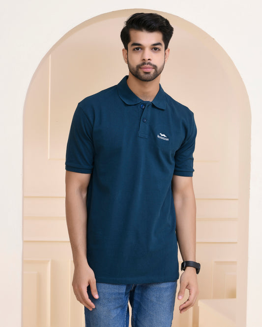 Petrol Blue Polo T-shirt